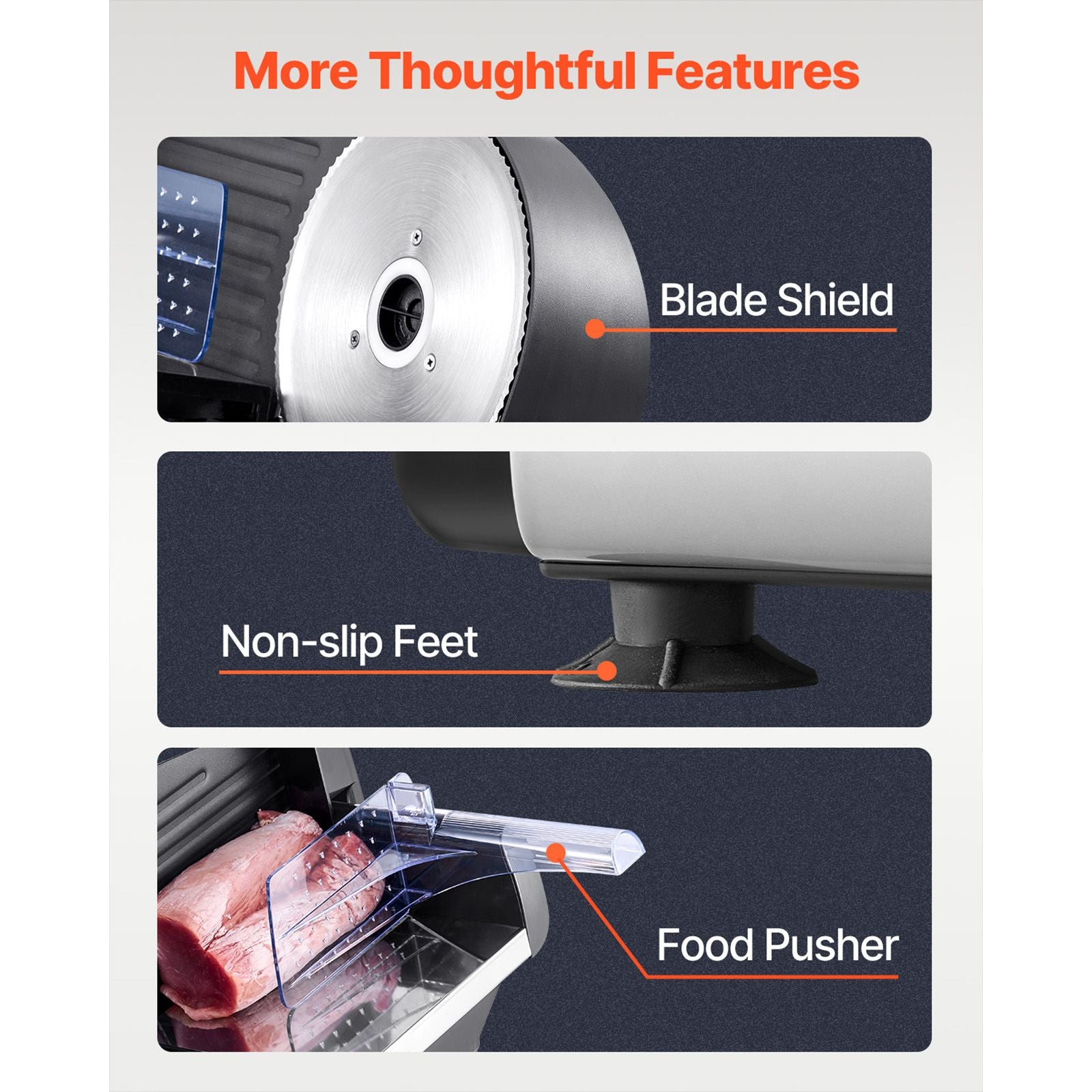 Meat Slicer 180W 190 mm Electric Deli Food Slicer for Meat Bread Cheese
