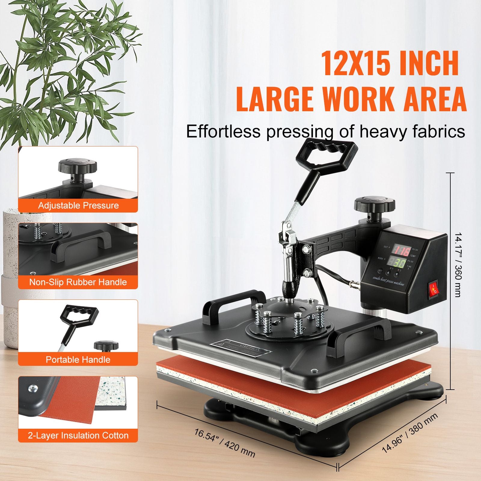 1400W Heat Press Machine 8 In 1 Sublimation Steel Frame Heat Presses with