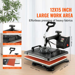 1400W Heat Press Machine 8 In 1 Sublimation Steel Frame Heat Presses with