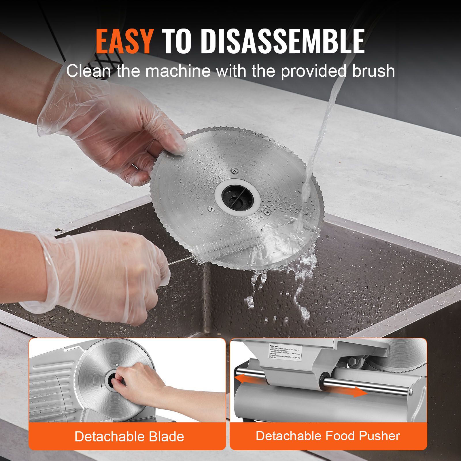 Meat Slicer, 180W Electric Deli Food Slicer with 7.5" SUS420 Stainless Steel