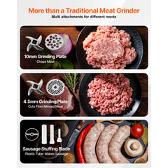 Commercial Electric Meat Grinder 5 Lbs/Min Sausage Stuffer Maker Kitchen