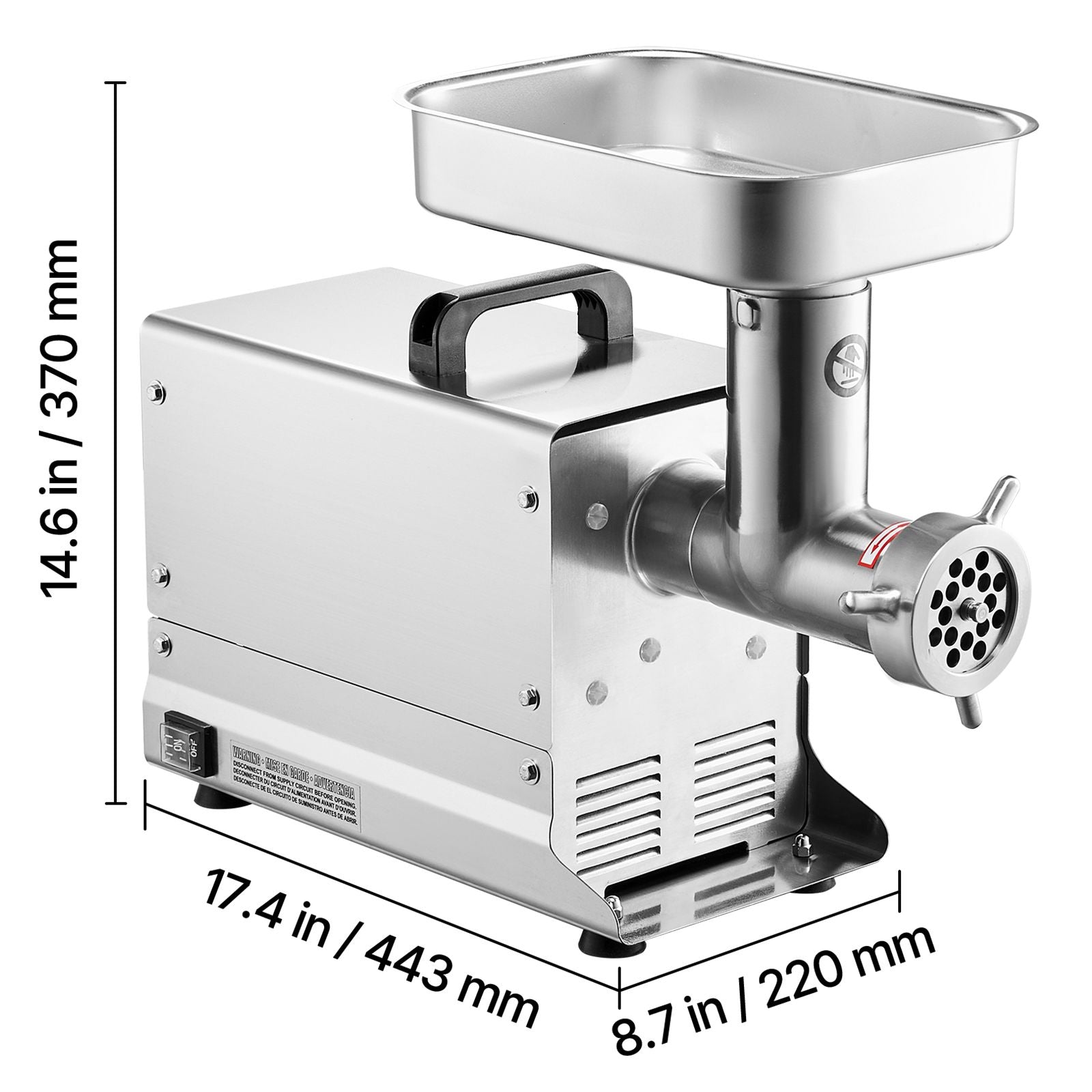 Commercial Electric Meat Grinder 5 Lbs/Min Sausage Stuffer Maker Kitchen