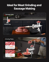 VEVOR Heavy Duty Meat Grinder Manual Sausage Filler Stainless Steel with Clamp