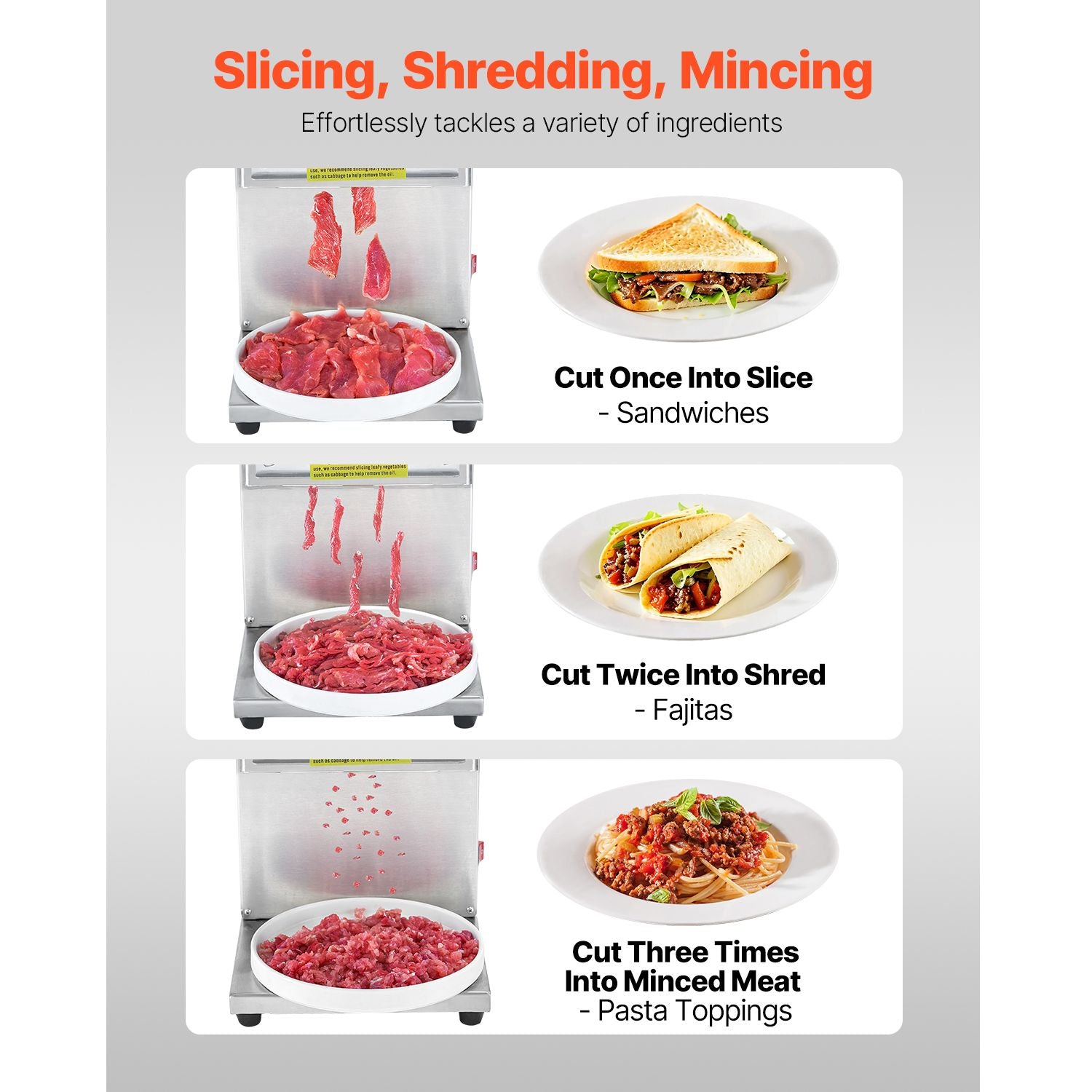 Electric Meat Cutter Machine 850W Commercial Meat Slicer Cutting Machine