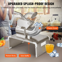 Commercial Ice Shaver Crusher, 661lbs Per Hour Electric Snow Cone Maker, 350W