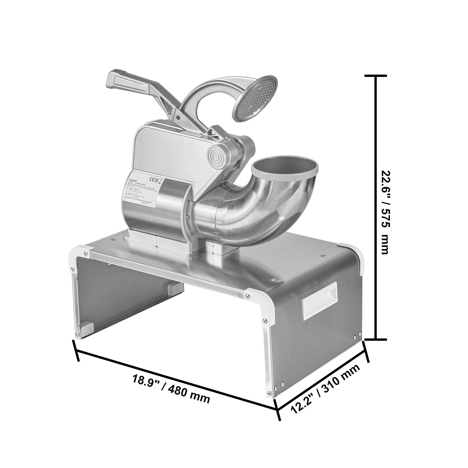Commercial Ice Shaver Crusher, 661lbs Per Hour Electric Snow Cone Maker, 350W