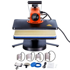 Heat Press Machine 12x15in 8in1 Sublimation Transfer T-shirt Plate Mug Cup