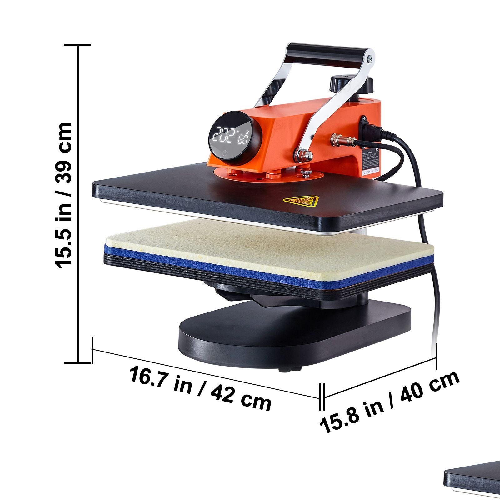 Heat Press Machine 12x15in 8in1 Sublimation Transfer T-shirt Plate Mug Cup