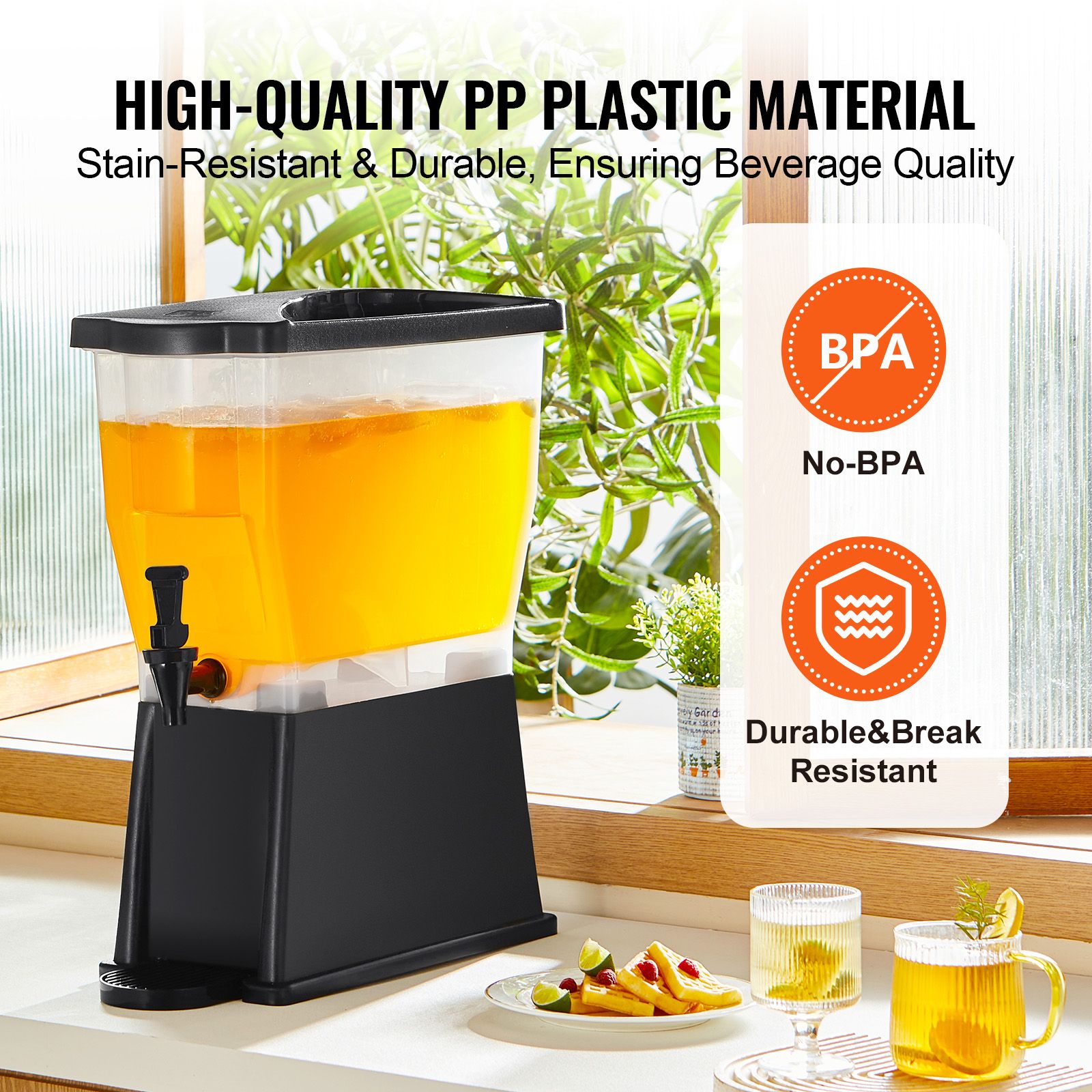 Beverage Dispenser, 3 Gallon Drink Dispenser for Parties, Plastic Juice
