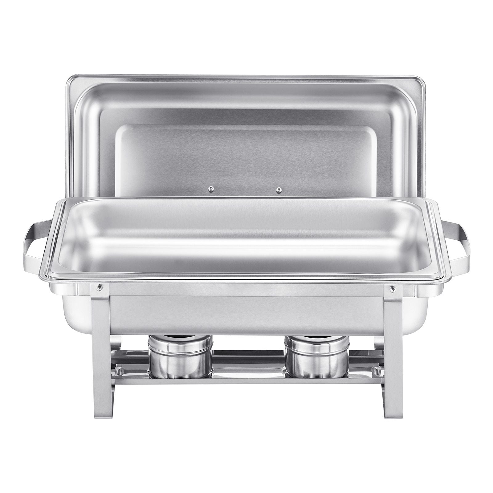 8 Qt 6 Pack Rectangle Chafing Dish Buffet Set Fullsize Pan Stainless Steel