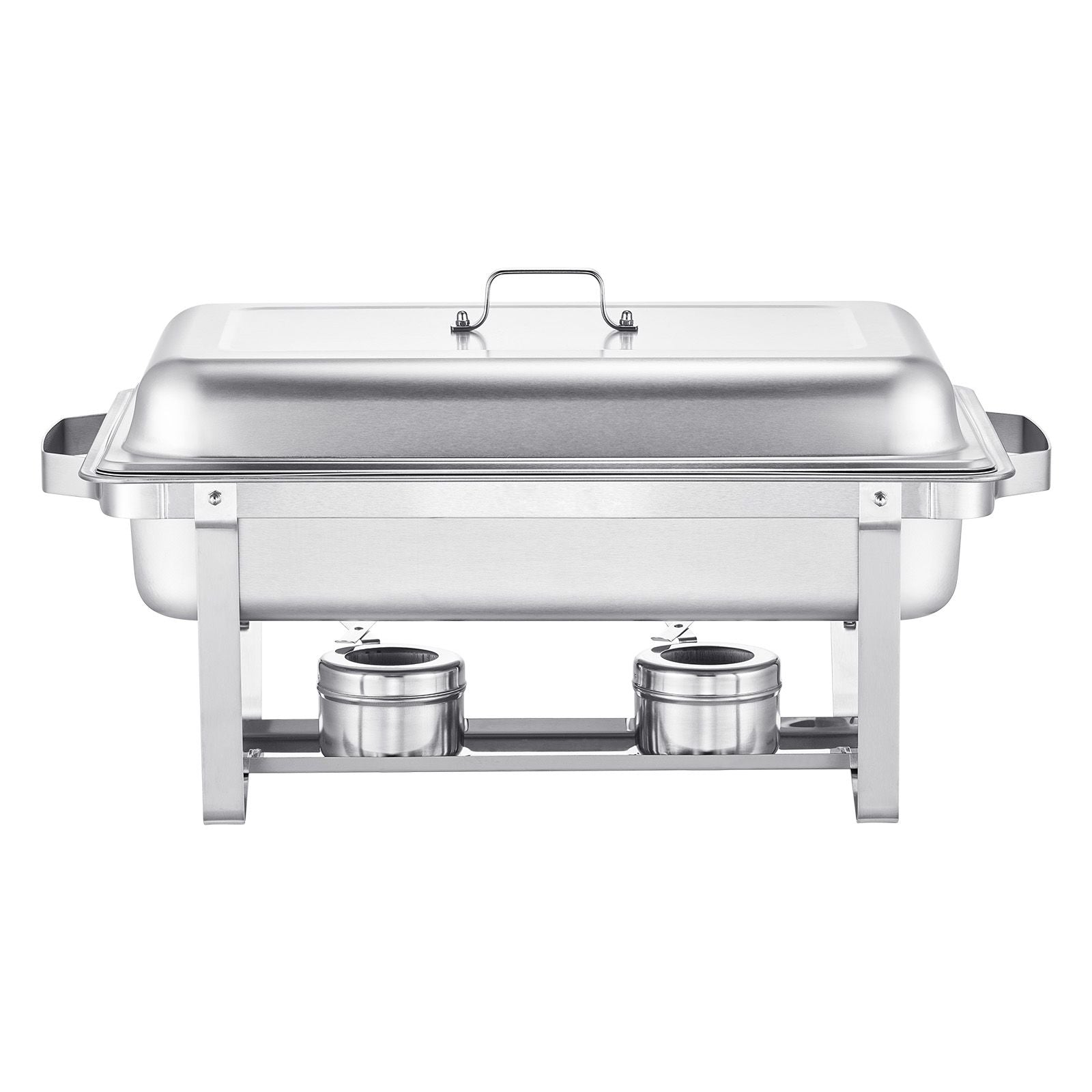 8 Qt 6 Pack Rectangle Chafing Dish Buffet Set Fullsize Pan Stainless Steel