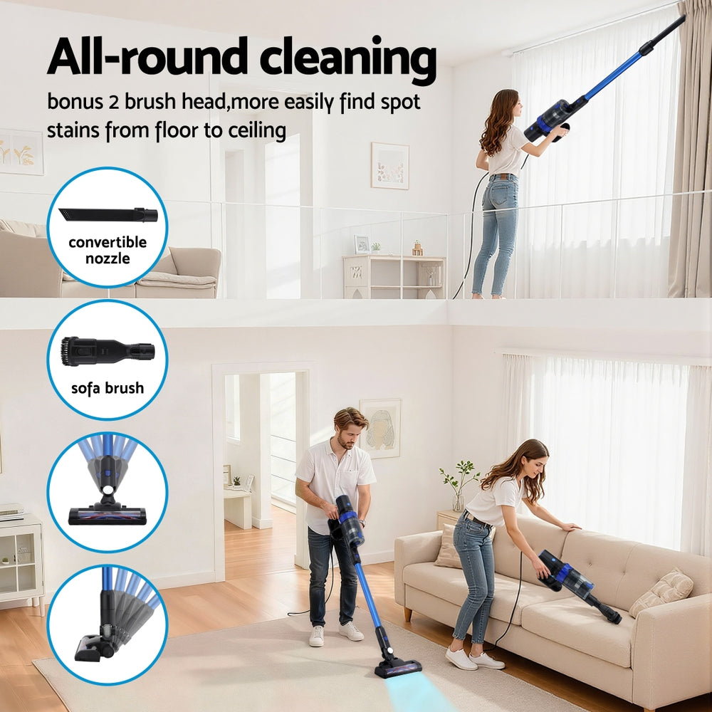 Devanti Stick Vacuum Cleaner Brushless Cordless 350W Free Delivery