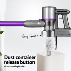 Devanti Stick Vacuum Cleaner Bagless Cordless 120W Purple