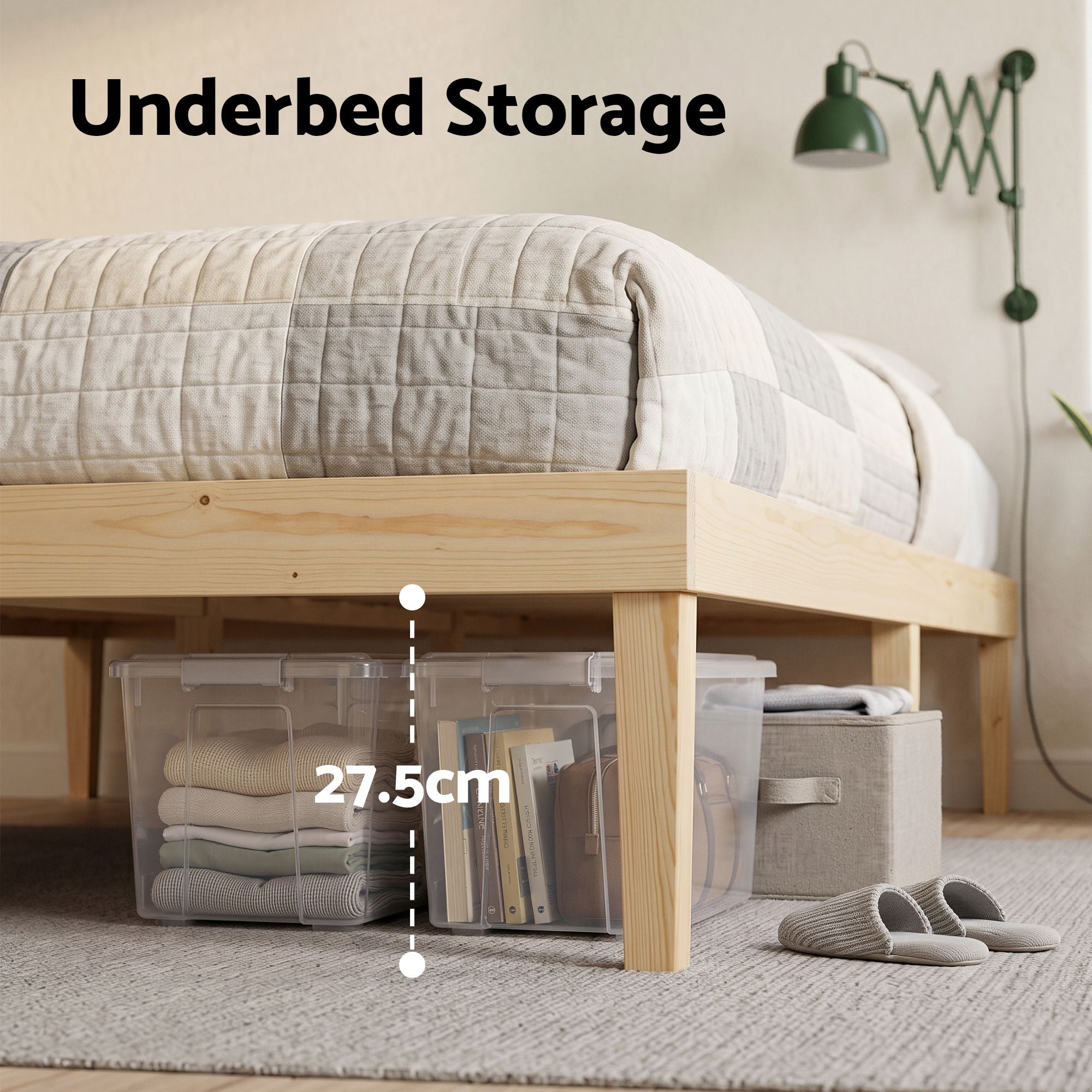 Artiss Bed Frame Queen Size Wooden Base Mattress Platform Timber Pine BRUNO