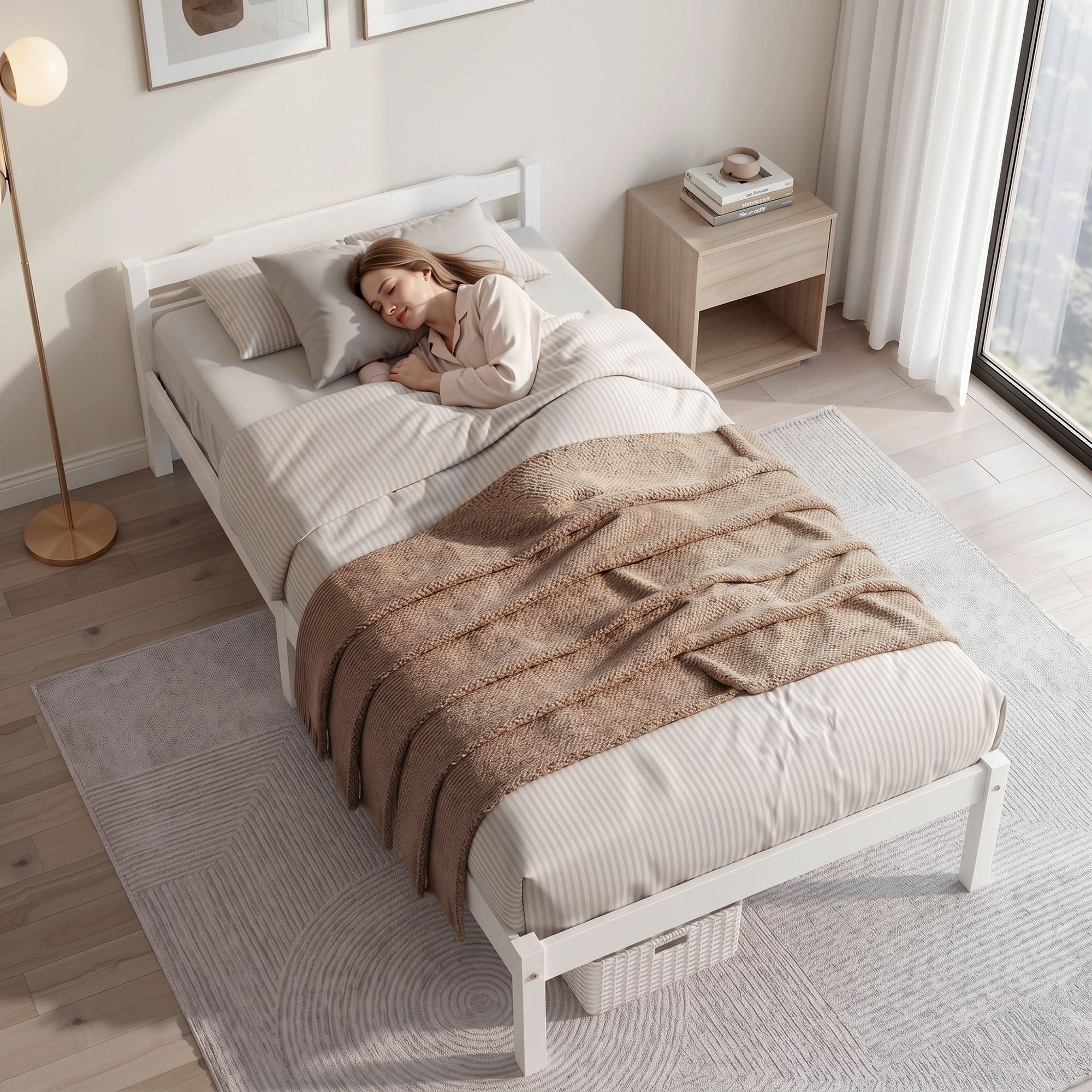Artiss Bed Frame King Single Size Wooden Mattress Base Timber Platform