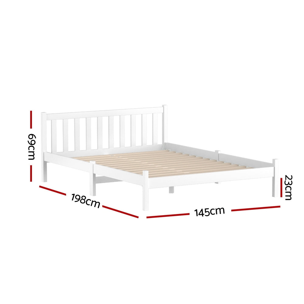 Artiss Double Full Size Wooden Bed Frame SOFIE Pine Timber Mattress Base Bedroom