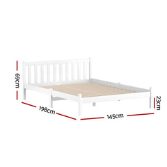 Artiss Double Full Size Wooden Bed Frame SOFIE Pine Timber Mattress Base Bedroom
