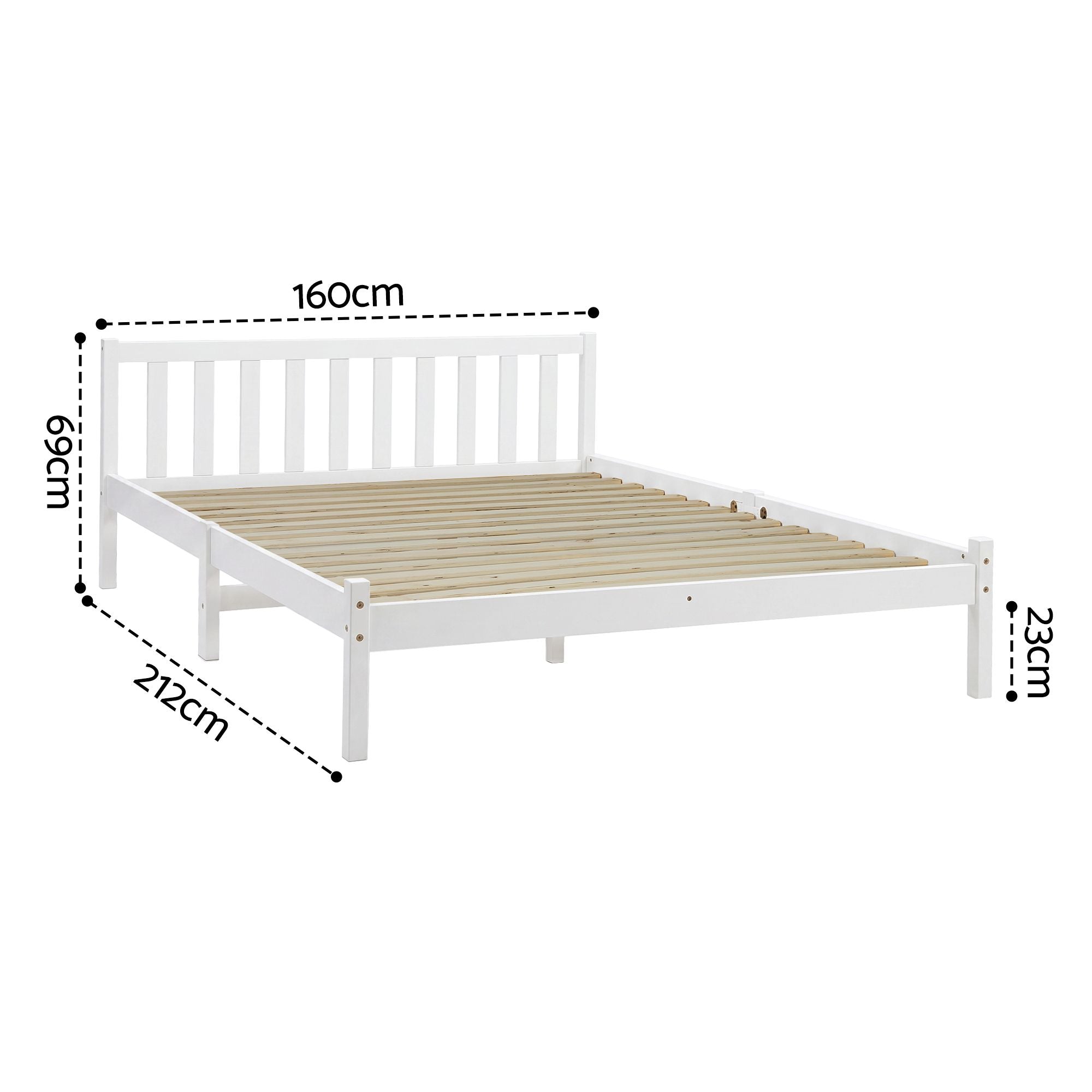 Artiss Wooden Bed Frame Queen Size Pine Timber Mattress Base Bedroom