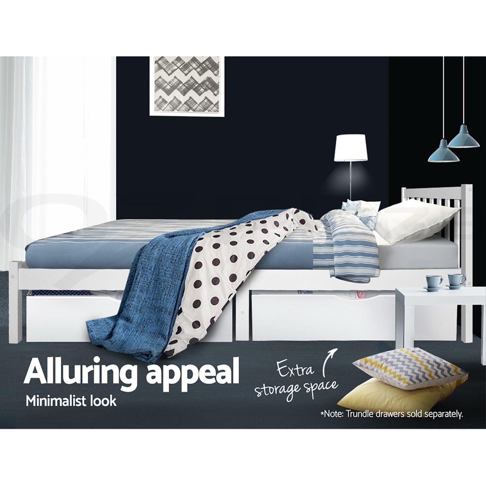 Artiss Wooden Bed Frame Queen Size Pine Timber Mattress Base Bedroom