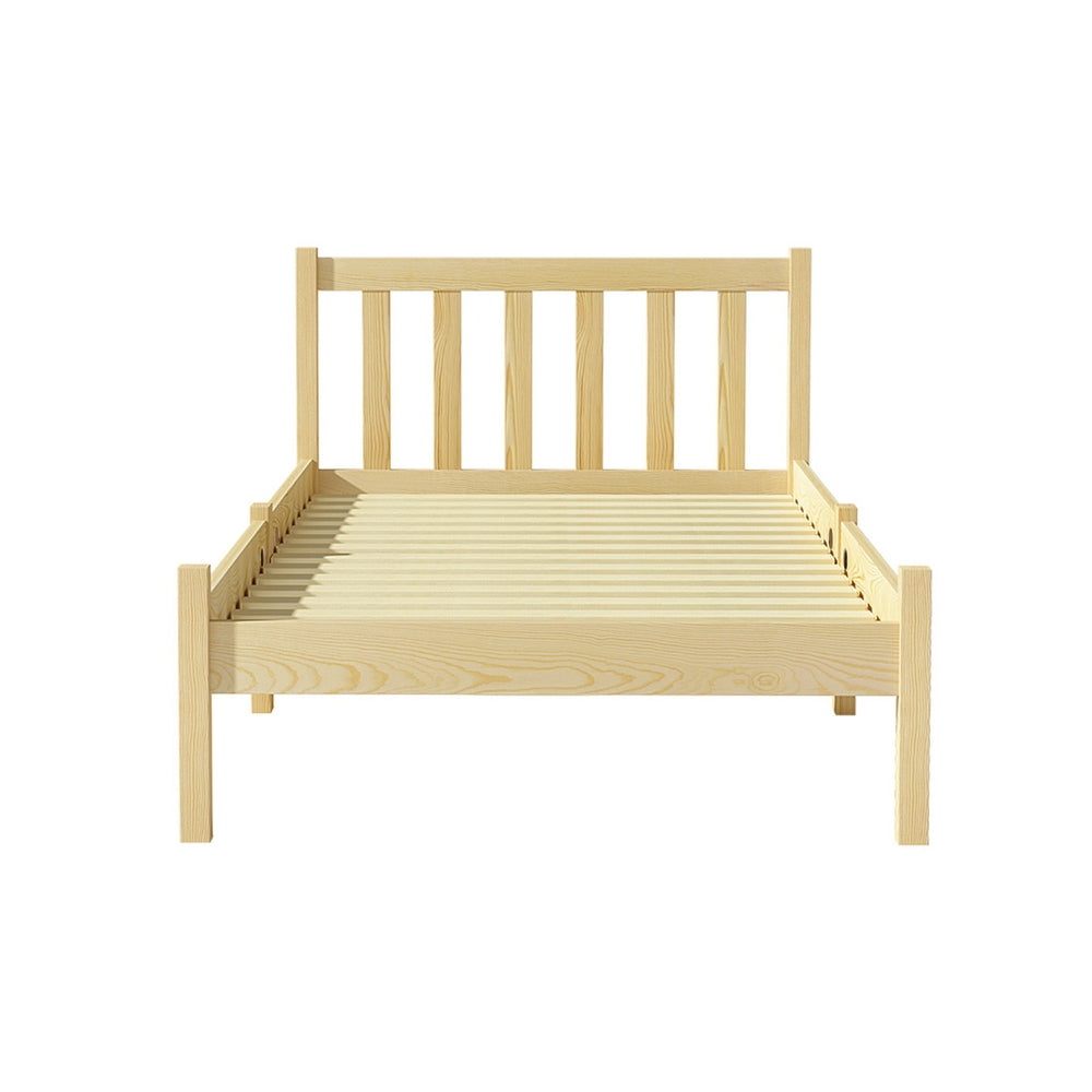 Artiss Bed Frame Wooden Single Size SOFIE Pine Timber Mattress Base OAK