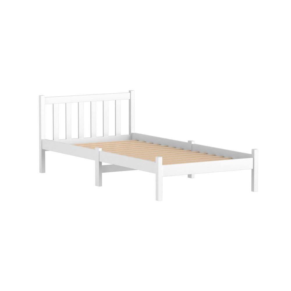 Single Size Wooden Bed Frame - White