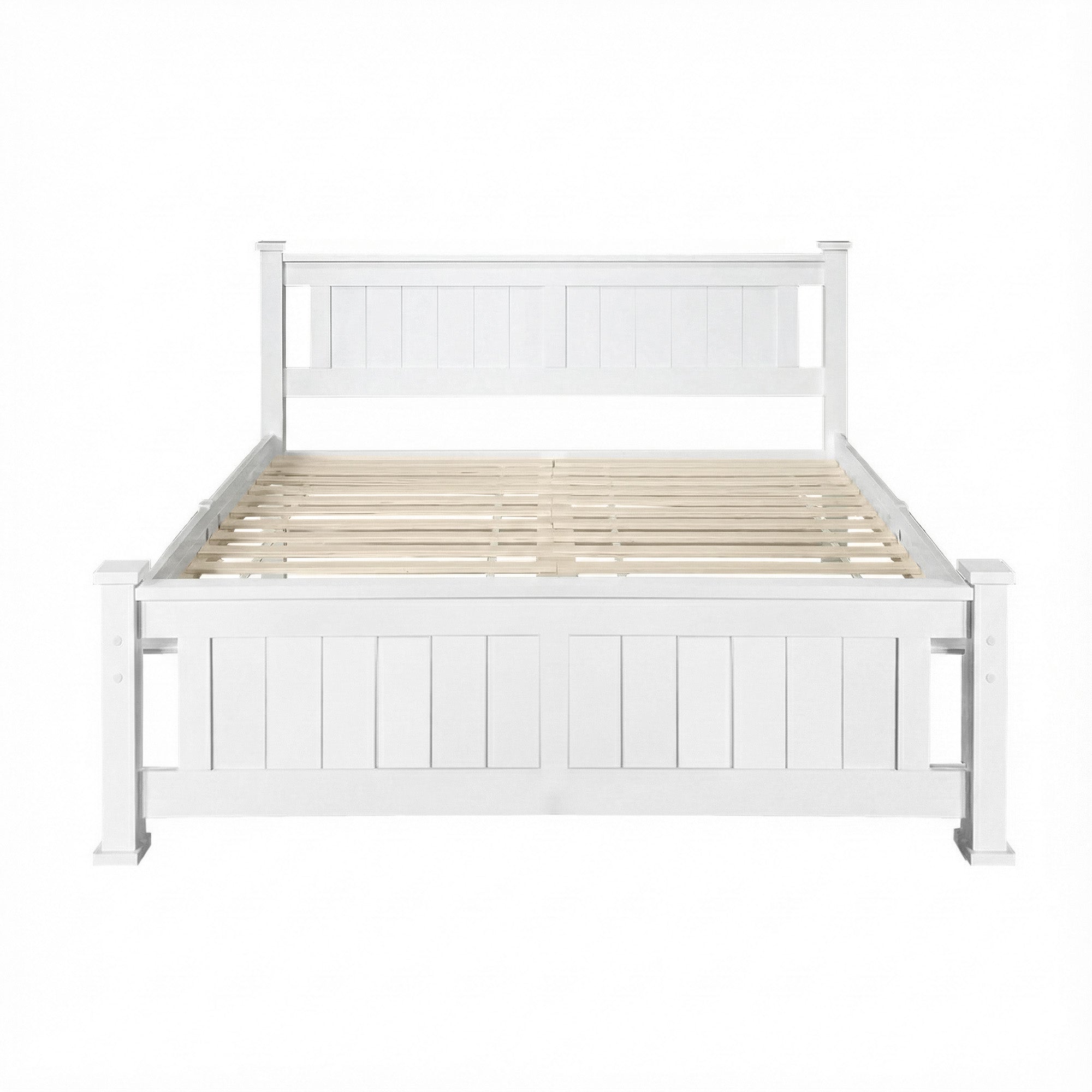 Double Size Wooden Bed Frame - White