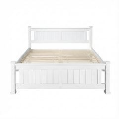 Double Size Wooden Bed Frame - White