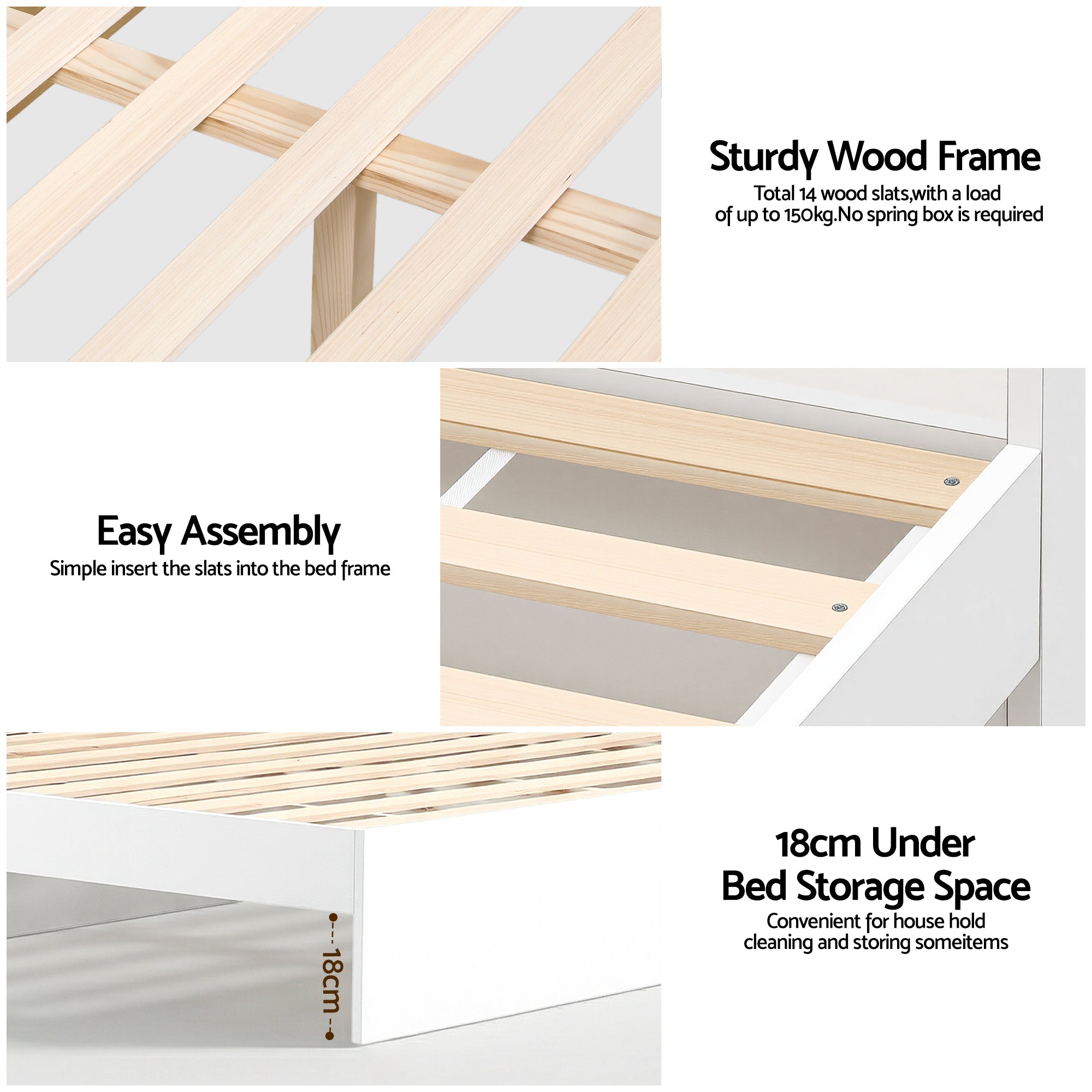 Artiss Bed Frame King Single Size with Charging Ports and 2 Drawers AURA
