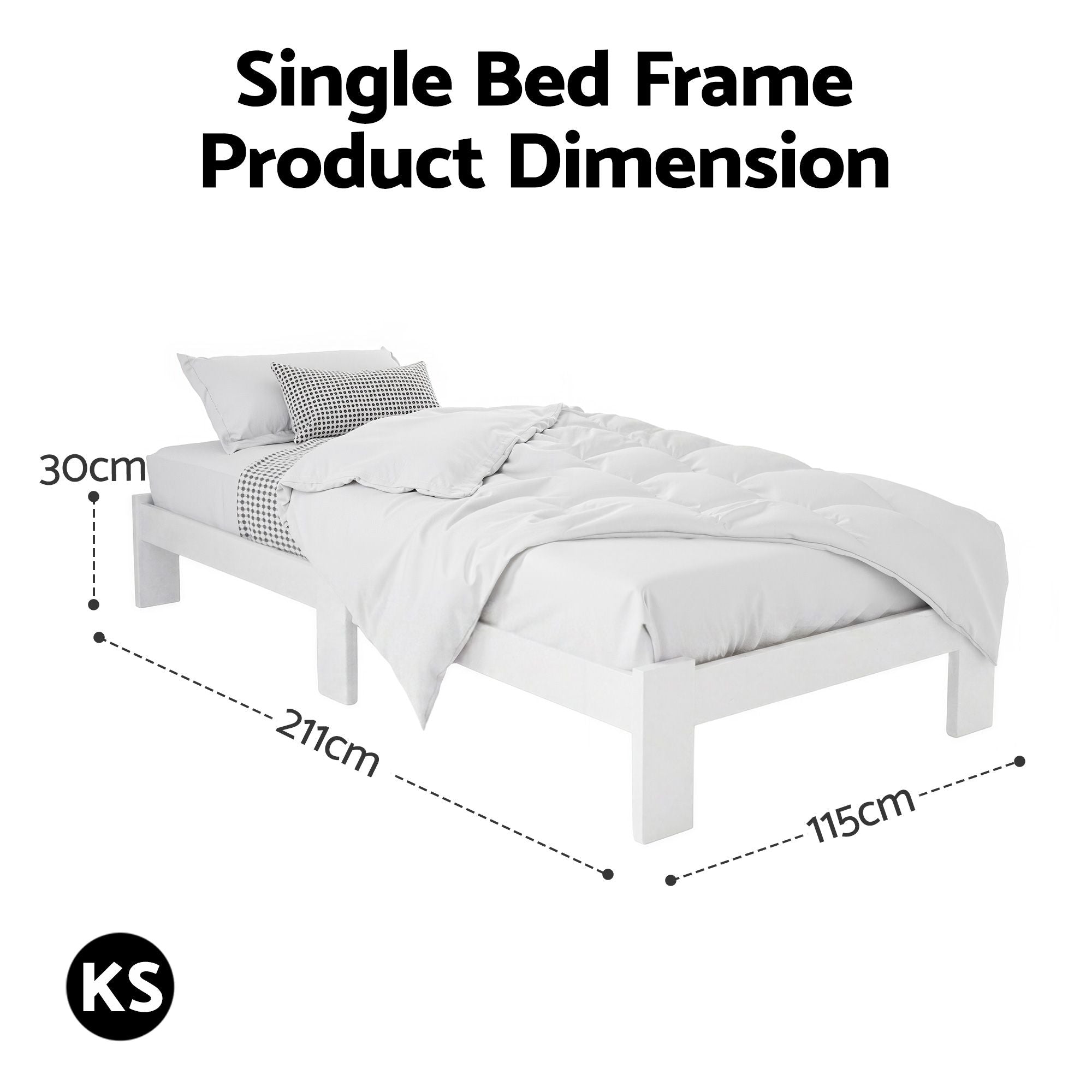 Artiss Bed Frame King Single Size Wooden Mattress Base Timber Platform JADE