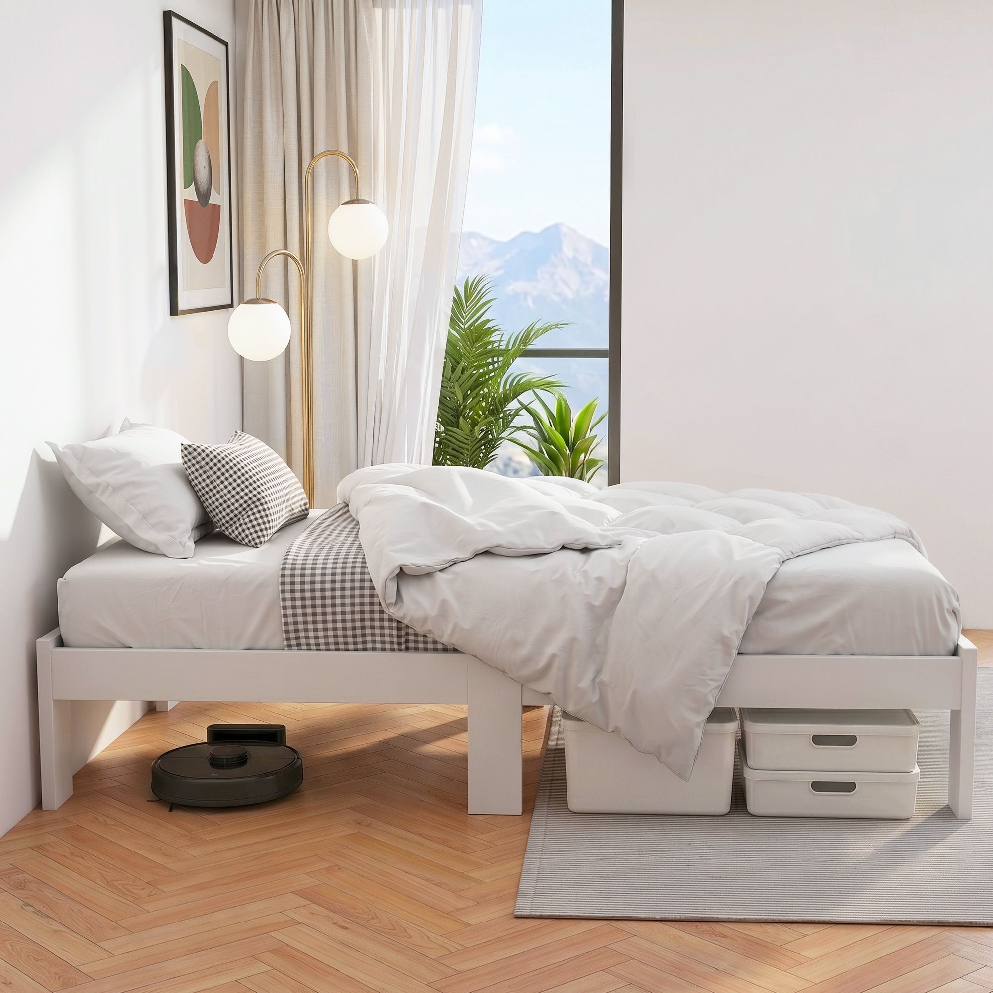 Artiss Bed Frame King Single Size Wooden Mattress Base Timber Platform JADE