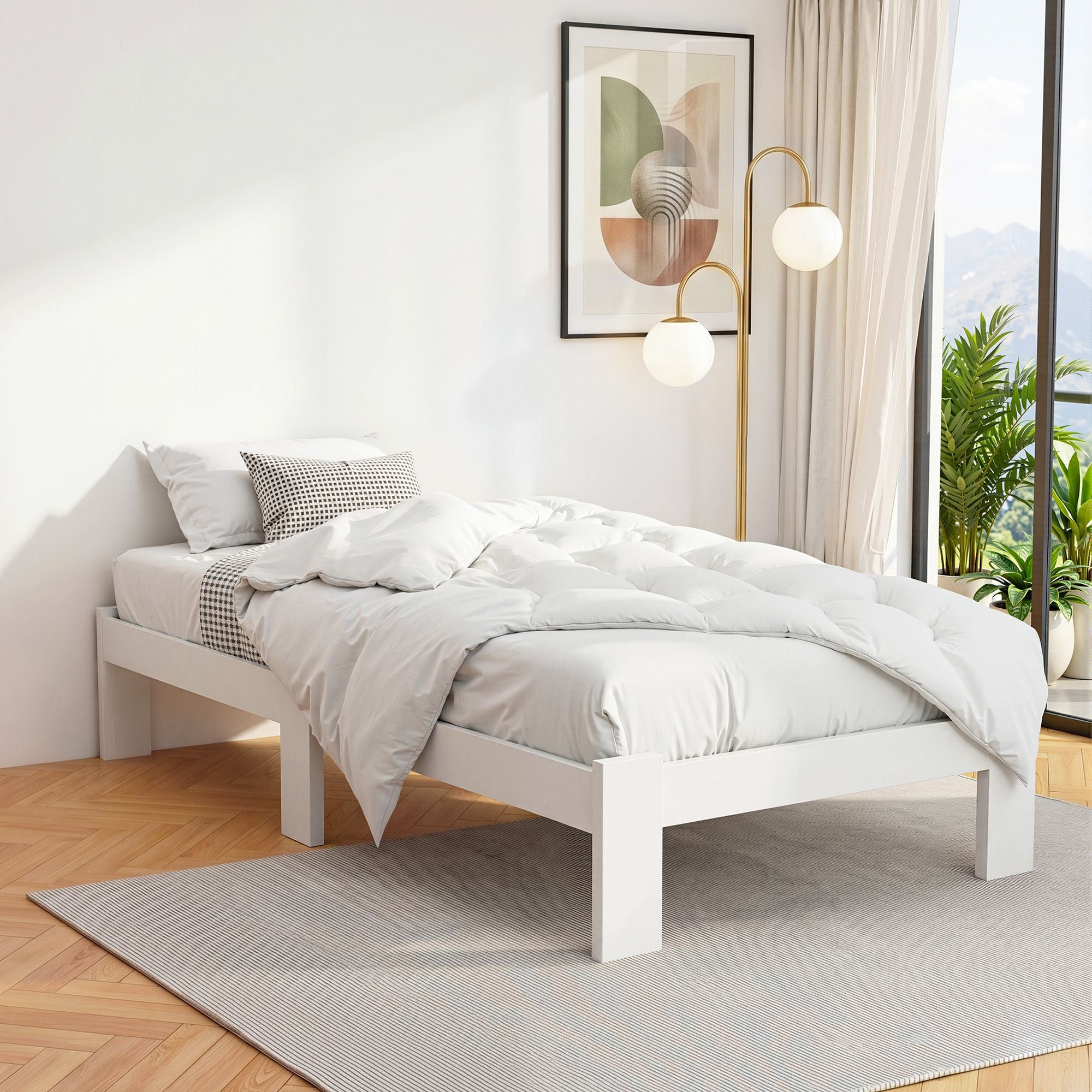Artiss Bed Frame King Single Size Wooden Mattress Base Timber Platform JADE