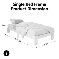 Artiss Bed Frame Single Wooden Bed Base Frame Single Size JADE Timber Mattress Platform