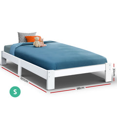 Artiss Bed Frame Single Wooden Bed Base Frame Single Size JADE Timber Mattress Platform