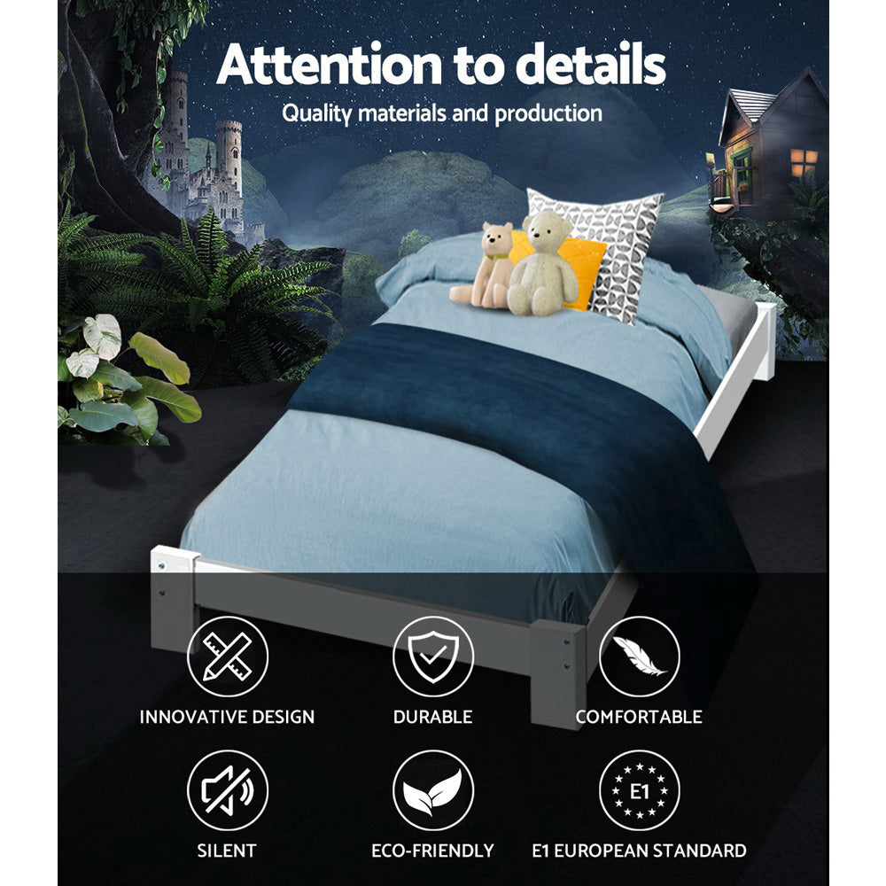 Artiss Bed Frame Single Wooden Bed Base Frame Single Size JADE Timber Mattress Platform