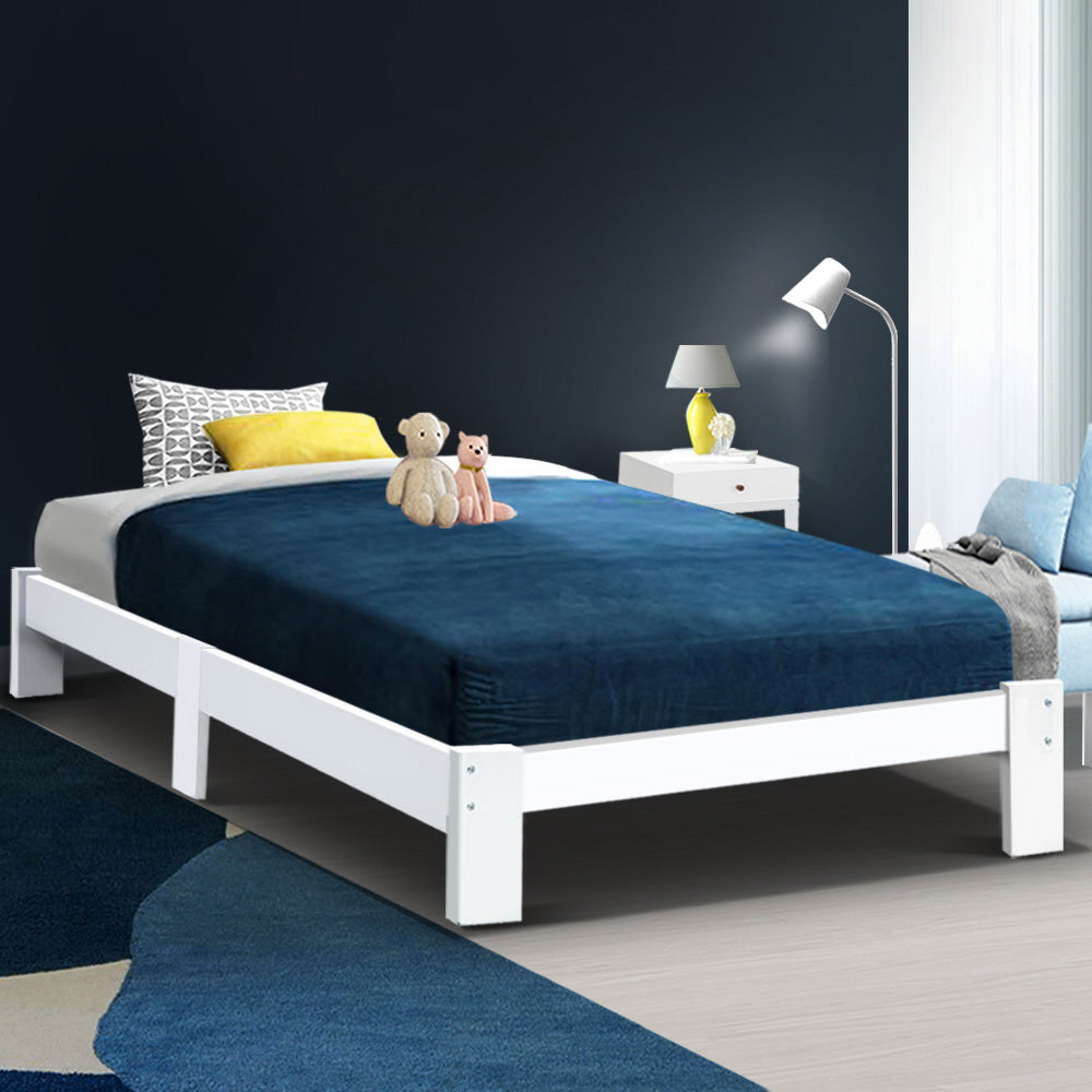 Artiss Bed Frame Single Wooden Bed Base Frame Single Size JADE Timber Mattress Platform