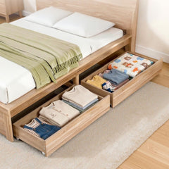 Artiss 2pcs Under Bed Storage with Wheels Rolling Wooden Drawers Single & Double