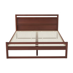 Artiss Bed Frame Queen Size Wooden Walnut WITTON