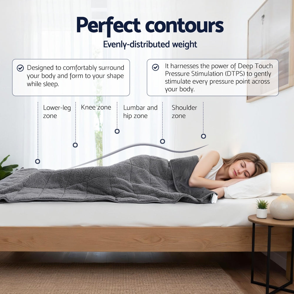 Giselle 11KG Weighted Blanket Adults Kid Anti Anxiety Gravity Blankets Sherpa Fleece