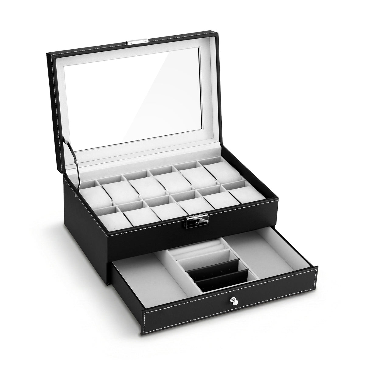 Embellir 12 Grids Watch Box Organizer Case Free Delivery