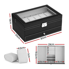 Embellir 12 Grids Watch Box Organizer Case Free Delivery
