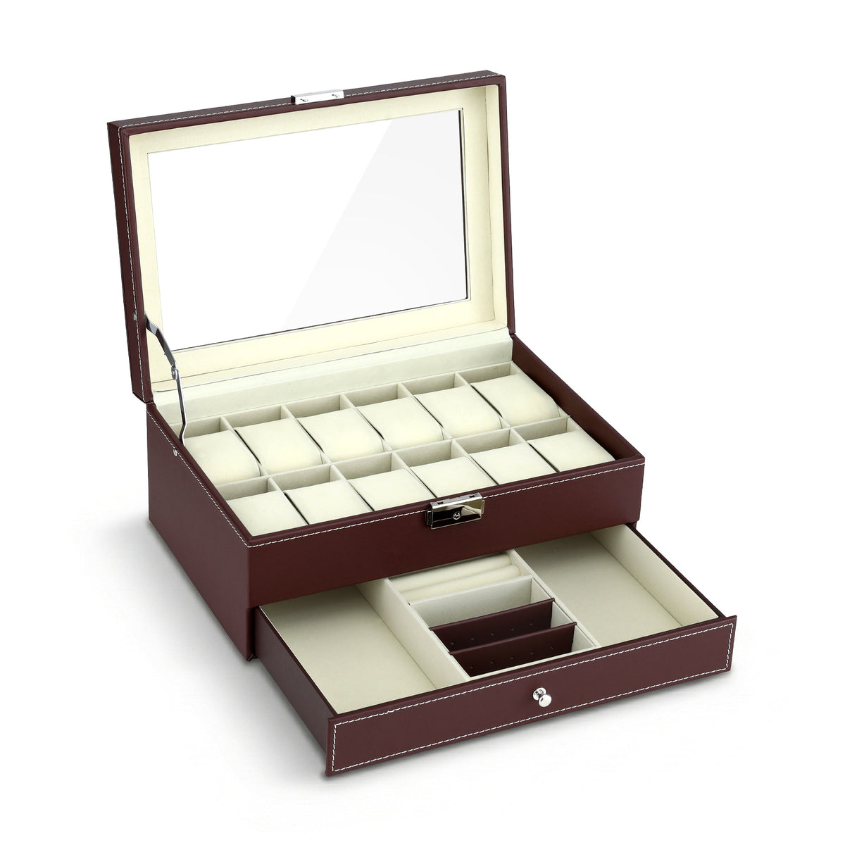 Embellir 12 Grids Watch Box Organizer Case Free Delivery