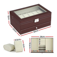 Embellir 12 Grids Watch Box Organizer Case Free Delivery