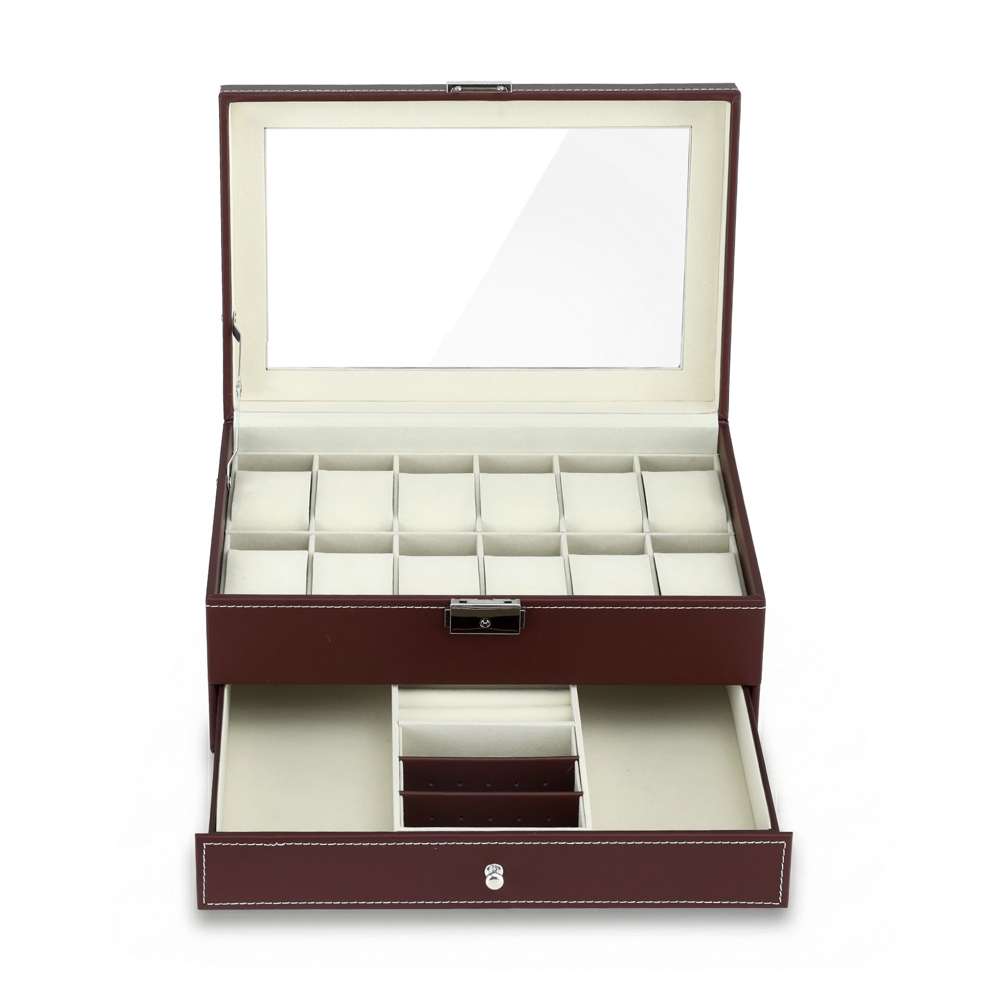 Embellir 12 Grids Watch Box Organizer Case Free Delivery