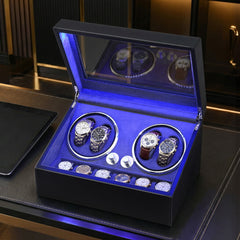 Embellir Watch Winder Automatic Double Watch Winder Box LED Black