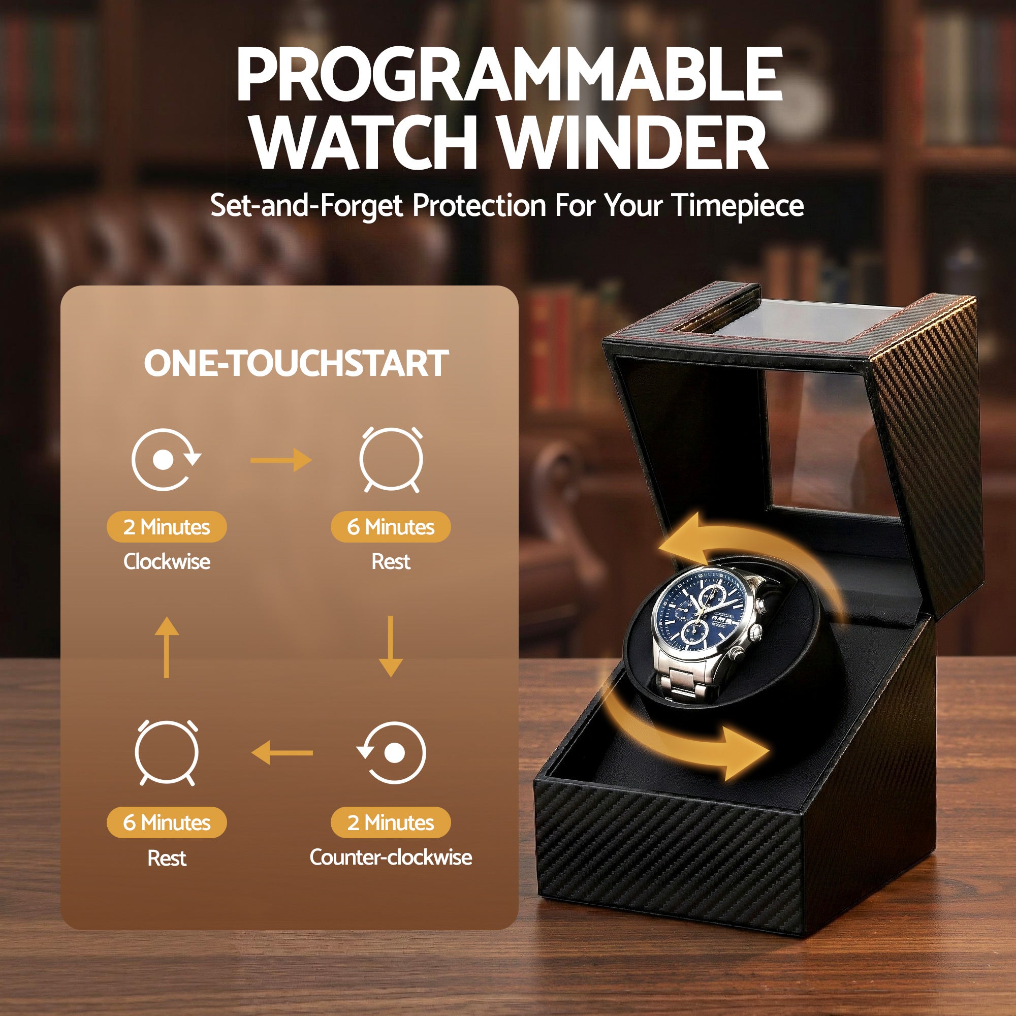 Embellir Watch Winder Box Automatic Single Quiet Free Delivery