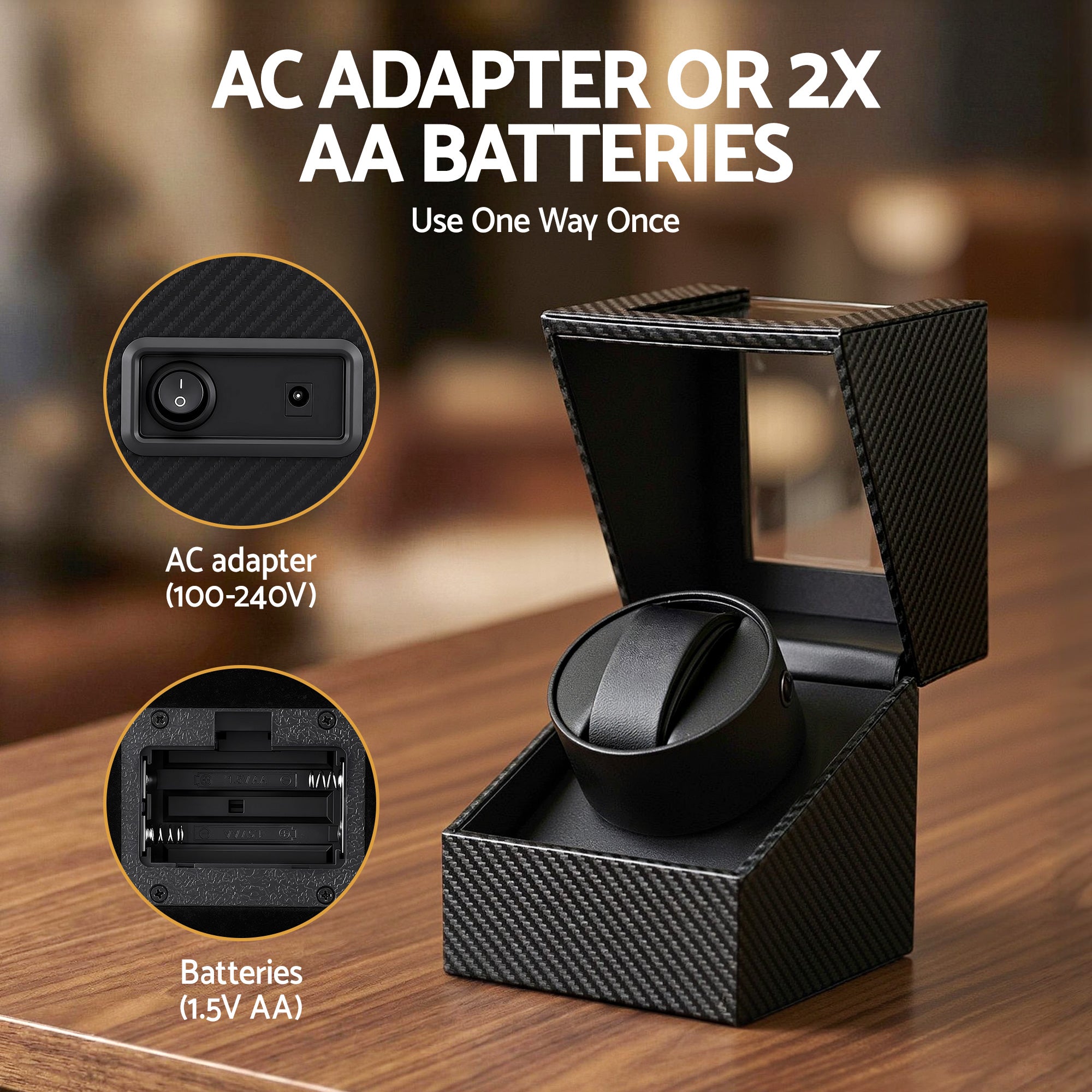 Embellir Watch Winder Box Automatic Single Quiet Free Delivery