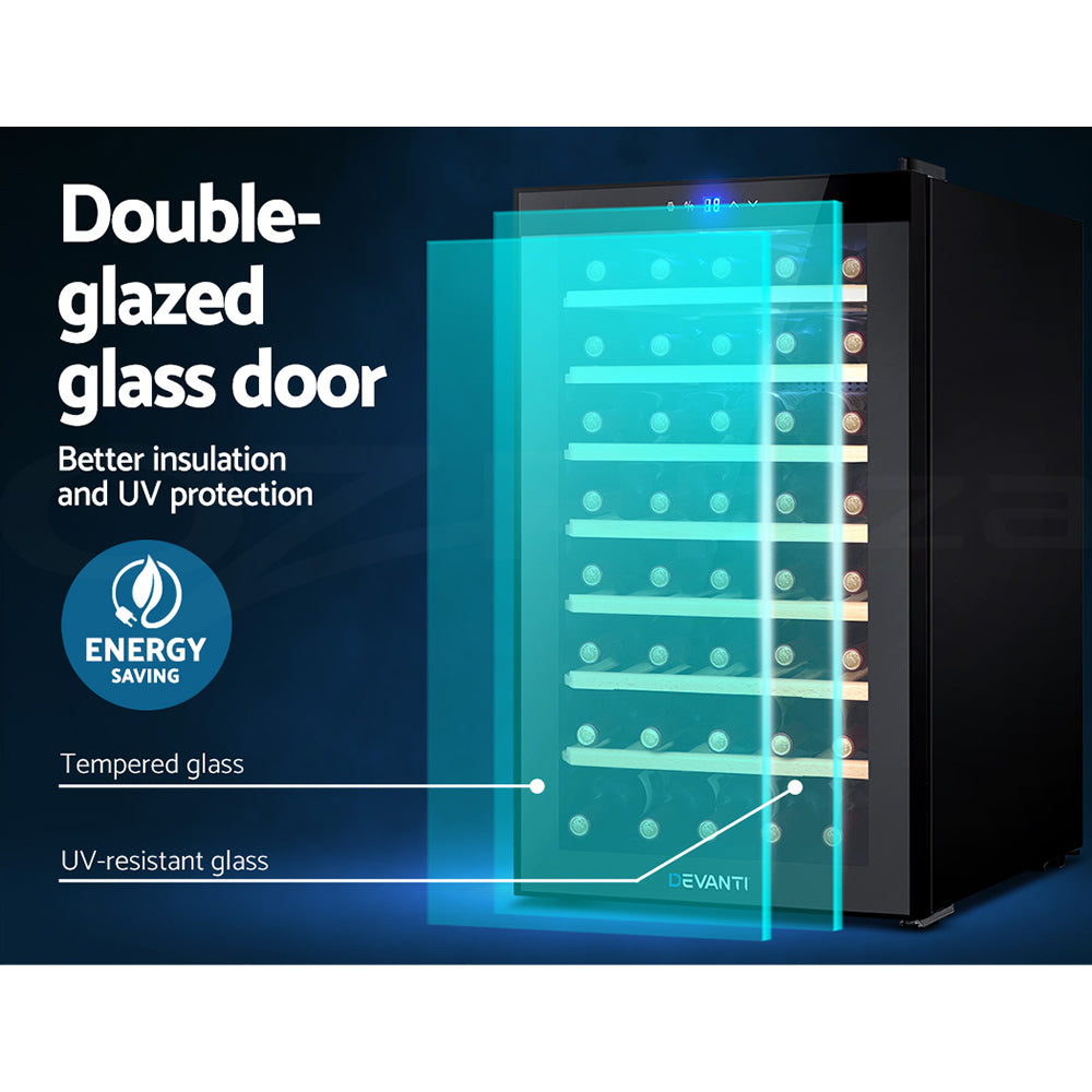 Devanti Wine Fridge Cooler 34 Bottles