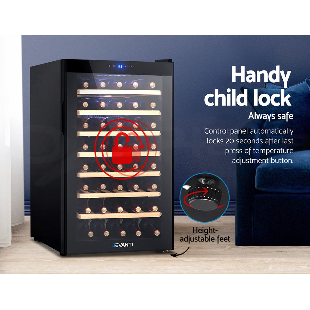 Devanti Wine Fridge Cooler 34 Bottles