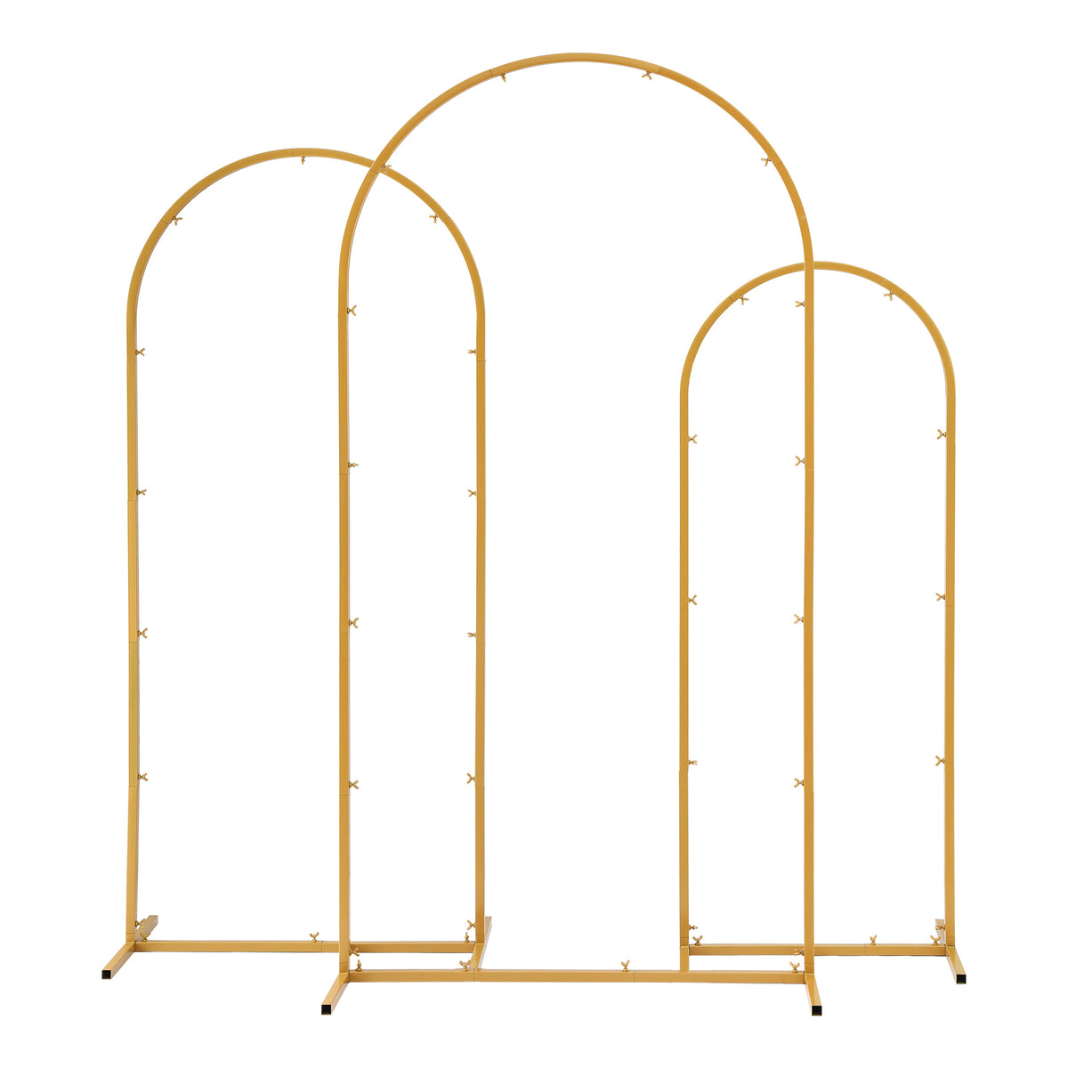 Wedding Arch Backdrop Stand Set of 3 Gold Metal Wedding Arched Frame, Easy to Assemble, Stable Balloon Arch Standfor Wedding, Baby Shower, Party Decor