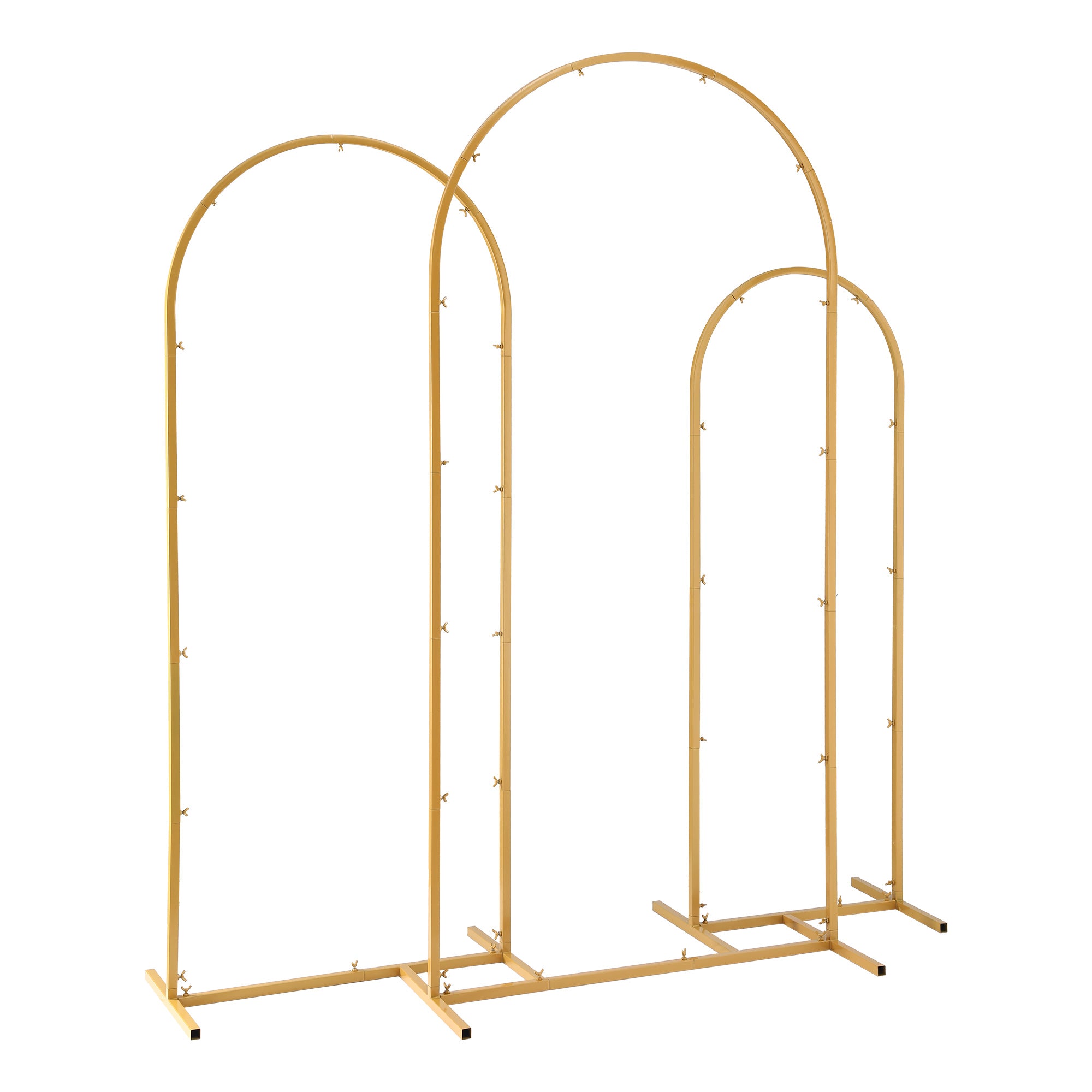 Wedding Arch Backdrop Stand Set of 3 Gold Metal Wedding Arched Frame, Easy to Assemble, Stable Balloon Arch Standfor Wedding, Baby Shower, Party Decor